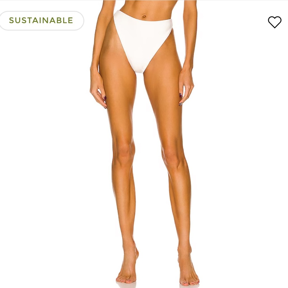 AEXAE Triangle High Cut Bikini Bottom in Chalk, small